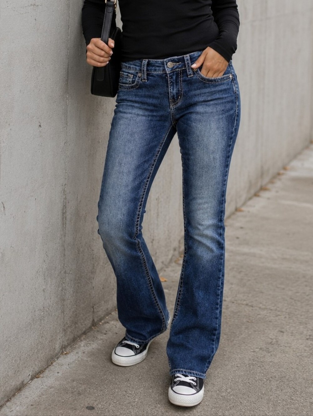 Silver Jeans Aiko Bootcut Jeans Blue Stretch Denim Mid Rise Women's Size 27